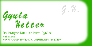 gyula welter business card